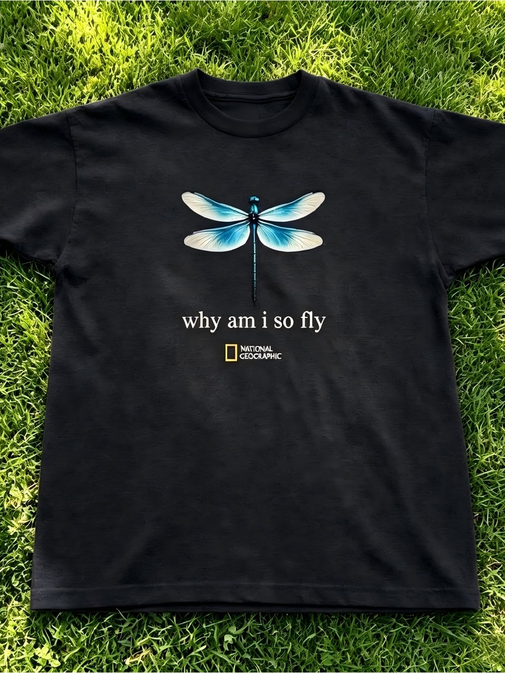 National Geographic Black Dragonfly Women Men T-shirt unisex